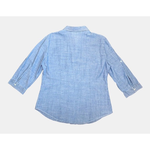 Hester and Orchard Chambray Women’s  XL Button Up Shirt  3/4 Sleeve - Picture 2 of 3